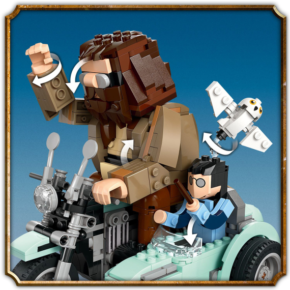 Конструктор LEGO Harry Potter Поїздка Геґріда й Гаррі на мотоциклі, 617 деталей