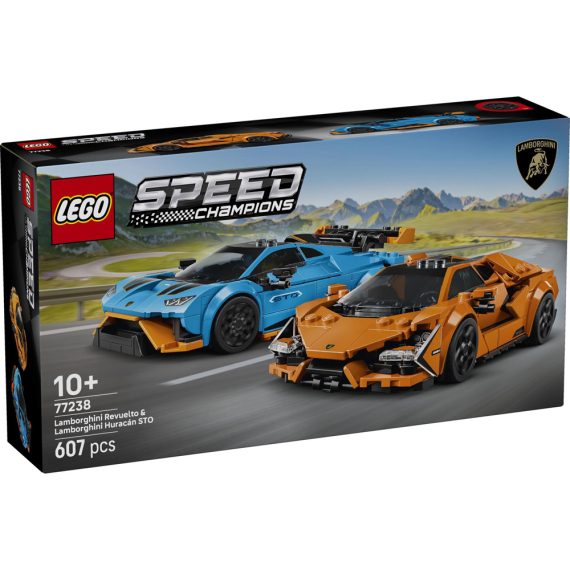 Конструктор LEGO Speed Champions Lamborghini Revuelto і Huracan STO, 607 деталей