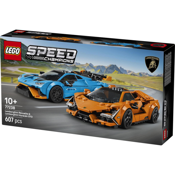 Конструктор LEGO Speed Champions Lamborghini Revuelto і Huracan STO, 607 деталей