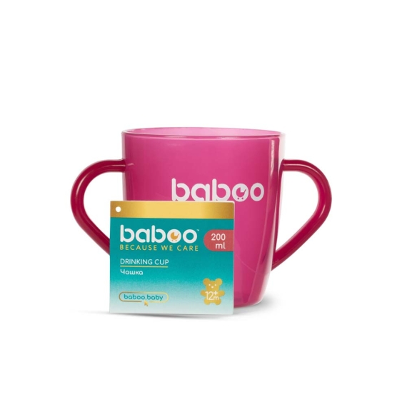 Чашка Baboo, 200 мл, 12+ мес (розовая)