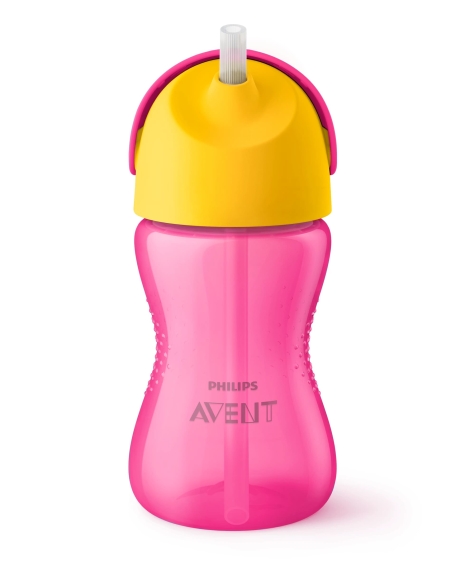 Чашка з трубочкою Avent, 300 мл, від 12 міс (рожева)