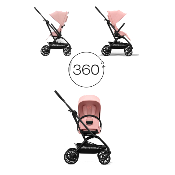 Прогулянкова коляска Cybex Eezy S Twist+ 2 (BLK / Candy Pink)