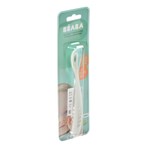 Ложка Beaba силіконова, 4+ (сірий)