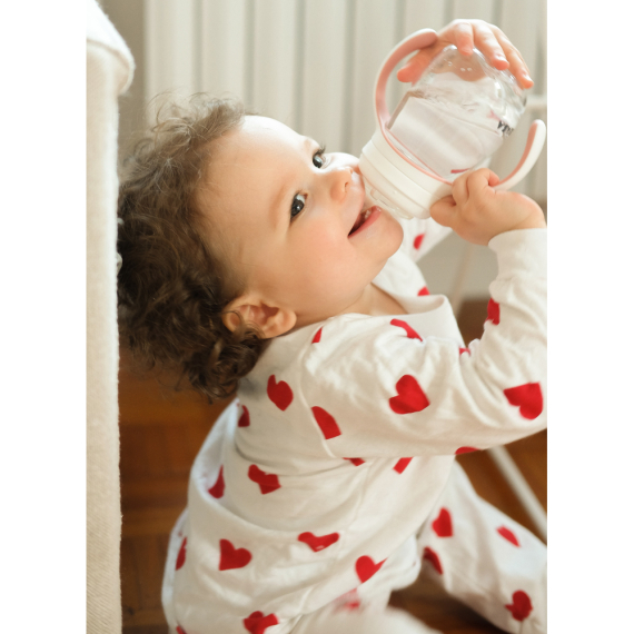 Поїльник Beaba навчальний 2 в 1, 210 мл (рожевий)