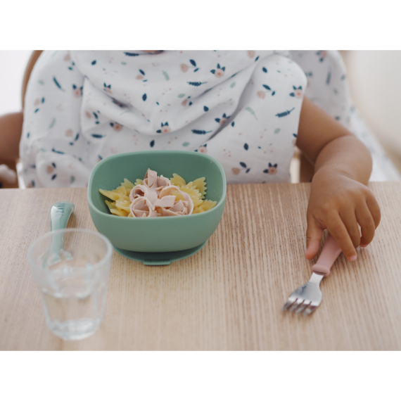 Миска Beaba силіконова на присосці 350 мл (оливковий)