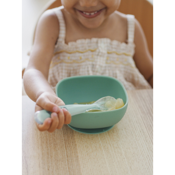 Миска Beaba силіконова на присосці 350 мл (оливковий)