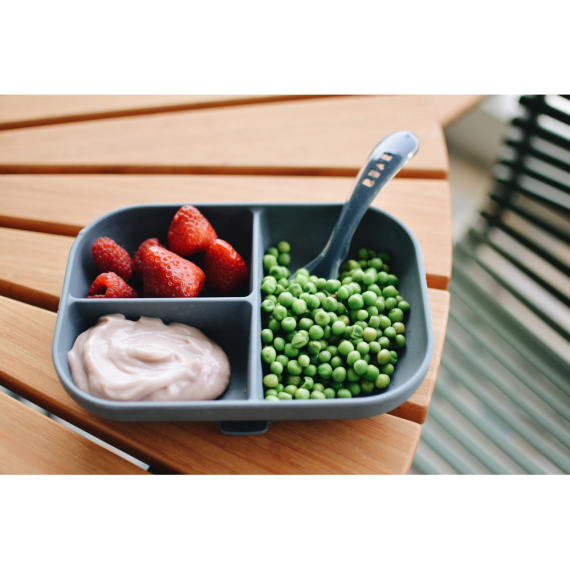 Тарілка Beaba силіконова порційна (мінерал)