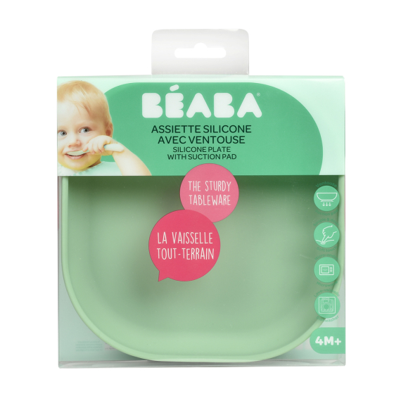 Тарілка Beaba силіконова на присосці 600 мл (зелений)