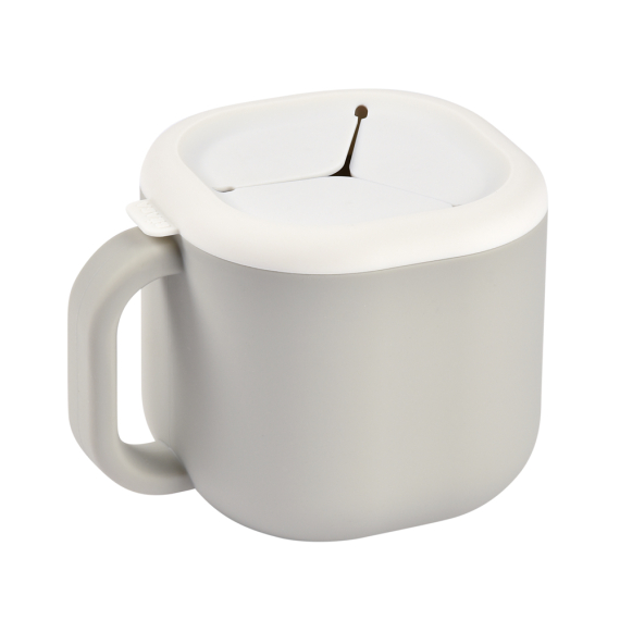 Чашка Beaba Pick 'n' Snack силіконова для снеків і напоїв (сірий)