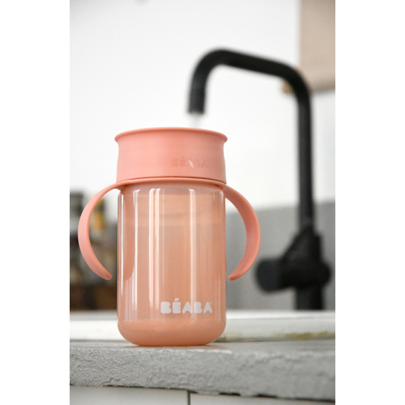 Поїльник-непроливайка Beaba 360°, 340 мл (рожевий)