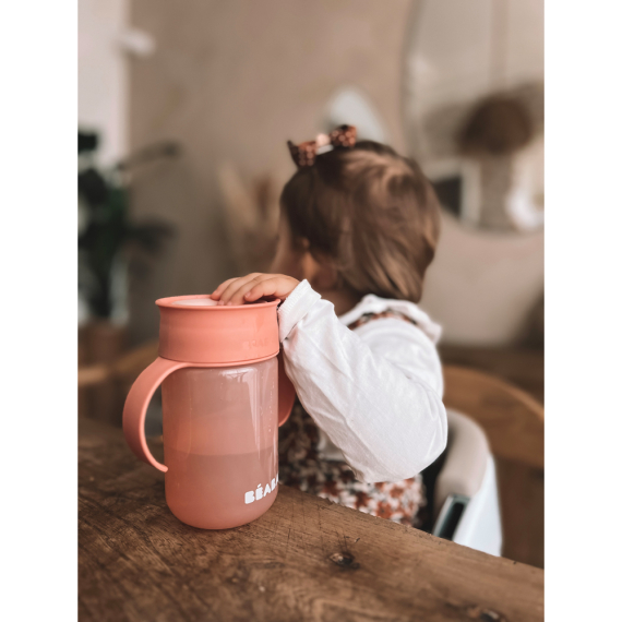 Поїльник-непроливайка Beaba 360°, 340 мл (рожевий)