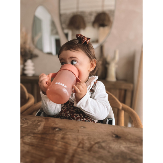 Поїльник-непроливайка Beaba 360°, 340 мл (рожевий)