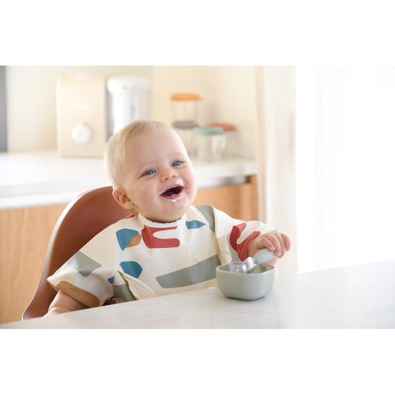 Набір ложка і виделка Beaba металеві 10+ (сірий)