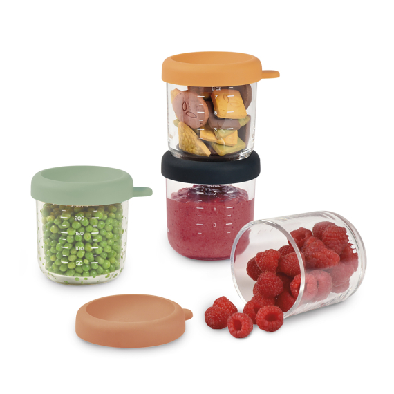 Набір склянних контейнерів Beaba для зберігання, 4х250 мл