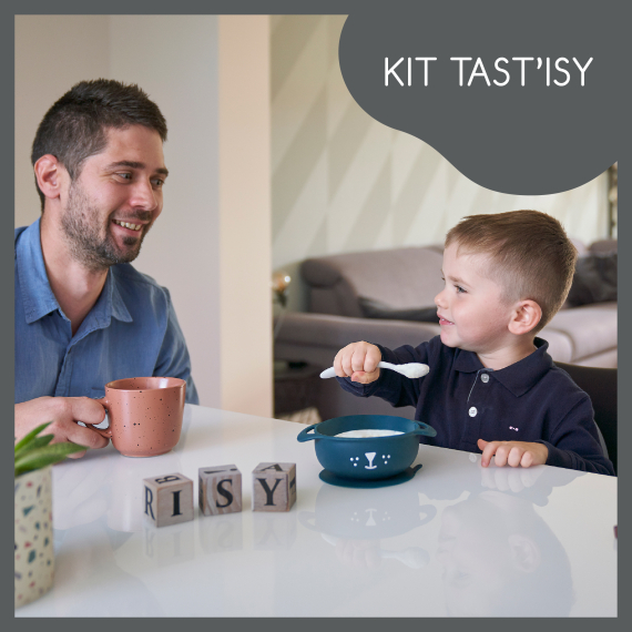 Набір тарілка на присосці і ложка  Babymoov TAST'ISY, 15 - 24 міс. (синій)