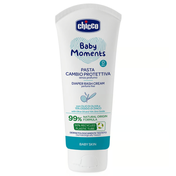 Крем від попрілостей з цинком під підгузок Chicco Baby Baby Moments,100 мл