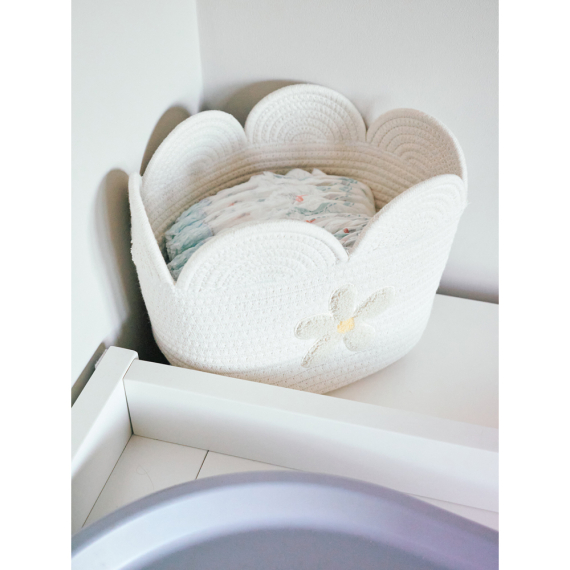 Корзина для іграшок Childhome Flower 30x20x15 см (білий)