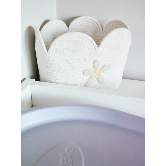 Корзина для іграшок Childhome Flower 30x20x15 см (білий)