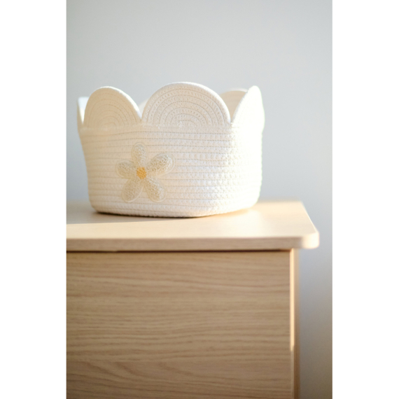 Корзина для іграшок Childhome Flower 30x20x15 см (білий)