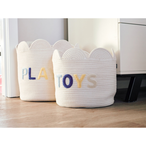 Корзина для іграшок Childhome Flower 35x35x35 см (білий)