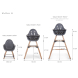 Стілець для годування Childhome Evolu 2 з бампером (natural/anthracite)