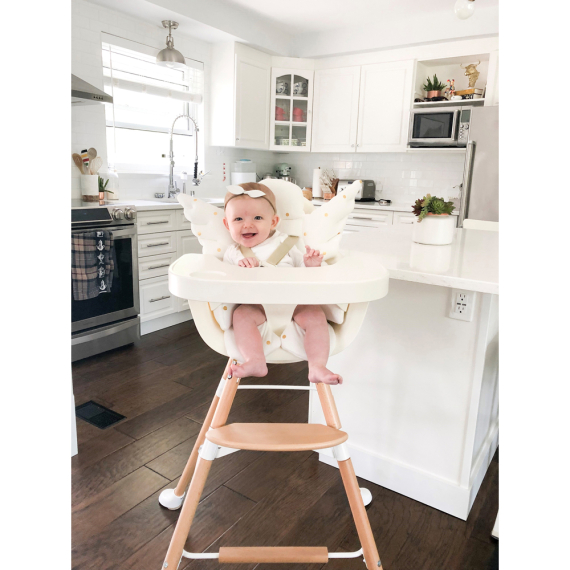Стілець для годування Childhome Evolu 2 з бампером (natural/white)