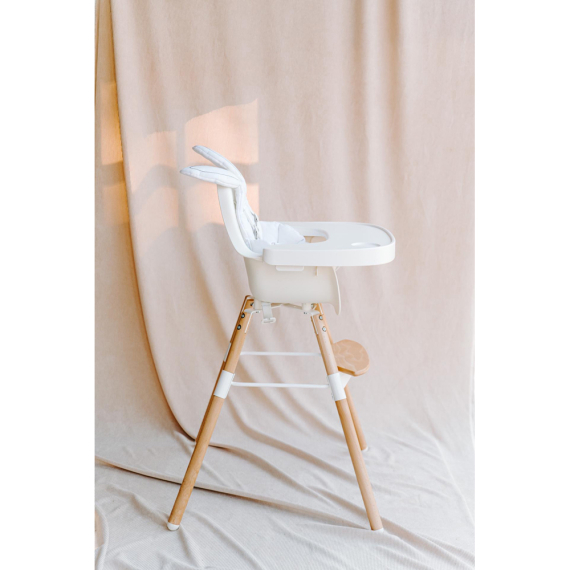 Стілець для годування Childhome Evolu 2 з бампером (natural/white)