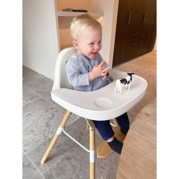 Стілець для годування Childhome Evolu 2 з бампером (natural/white)