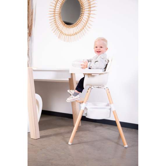Стілець для годування Childhome Evolu 2 з бампером (natural/white)