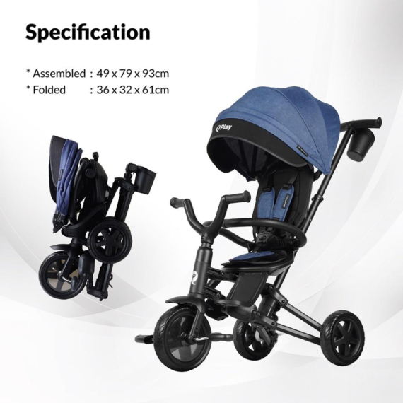 Триколісний складний велосипед Qplay Nova Niello (Blue)
