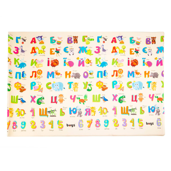 Дитячий розвиваючий килимок Bugs з українським алфавітом "Літній табір" (2300*1400*15 мм)