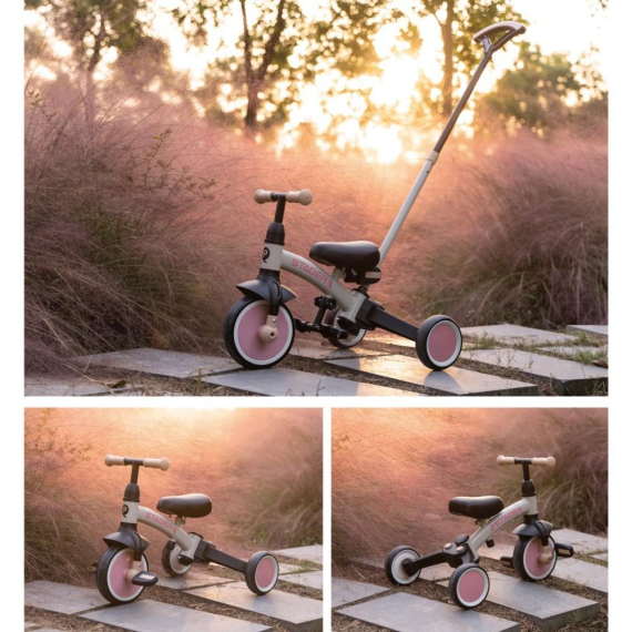 Велосипед з ручкою - біговел Qplay Stager 3 в 1 (Beige-Pink)
