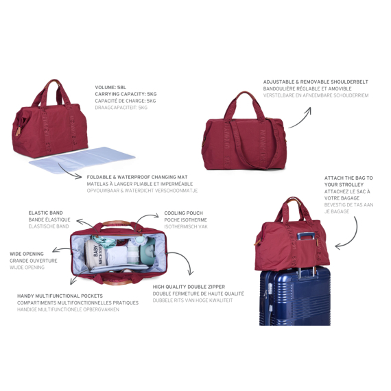 Сумка Childhome Mommy bag Signature (burgundy)