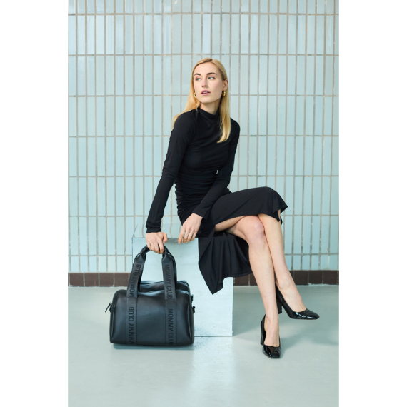 Сумка Childhome Mommy club Signature vegan (leather black)