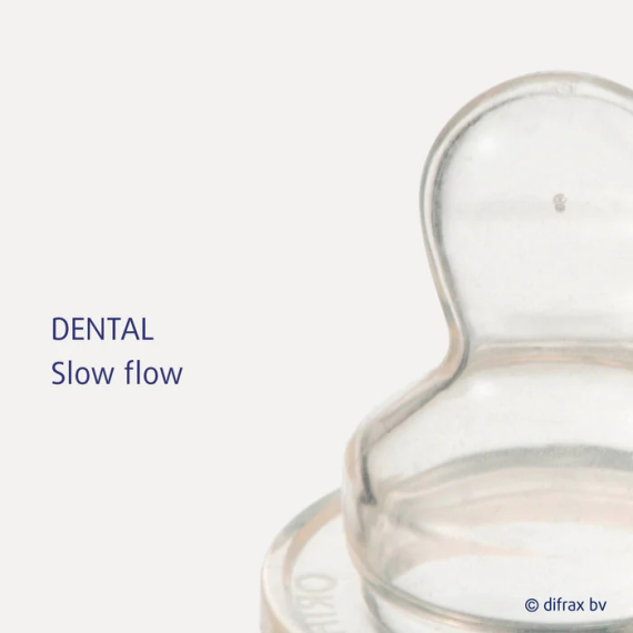 Силіконова соска до пляшечки для годування Difrax Dental, розмір S, 2 шт