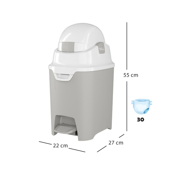 Утилизатор использованных подгузников Diaper Champ One Standard HANDSFREE (Silver)