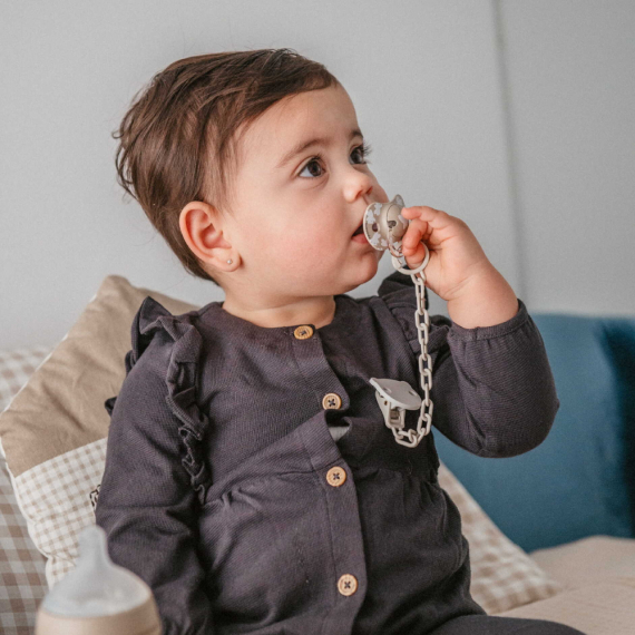 Кліпса для пустушки Suavinex Wild & Free (сіра)