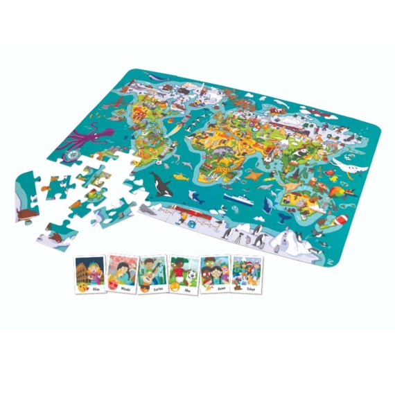 Пазл-гра Hape Карта світу, 105 ел