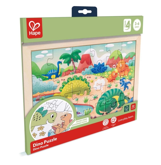 Пазл Hape Динозаври з розмальовкою
