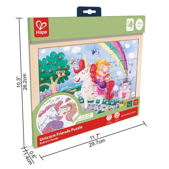 Пазл Hape Єдинороги з розмальовкою