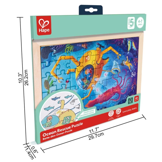 Пазл Hape Океан з розмальовкою