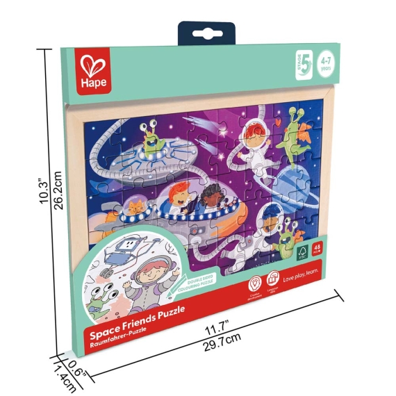 Пазл Hape Прибульці з розмальовкою
