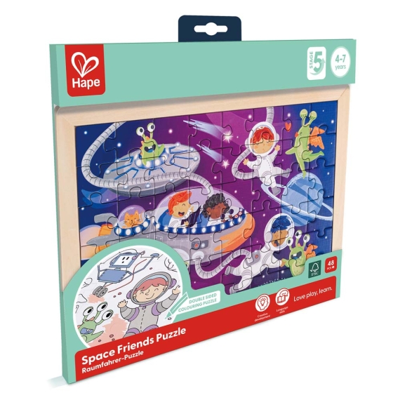 Пазл Hape Прибульці з розмальовкою