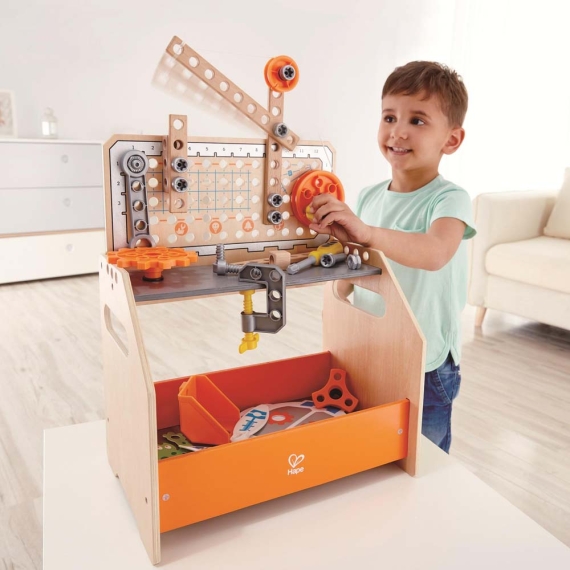 Конструктор Hape Junior Inventor Науковий верстак настільний, 58 деталей