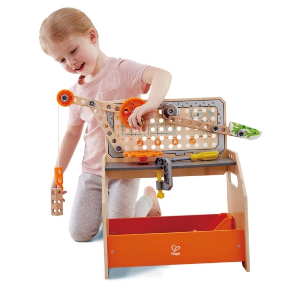 Конструктор Hape Junior Inventor Науковий верстак настільний, 58 деталей