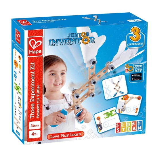 Конструктор Hape Junior Inventor 3 експерименти, 37 деталі