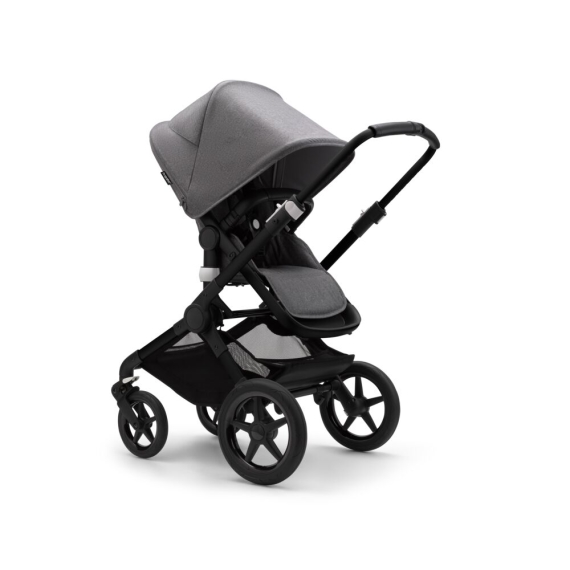Универсальная коляска 2 в 1 Bugaboo Fox 3 без капюшона (Black/ Grey Melange)