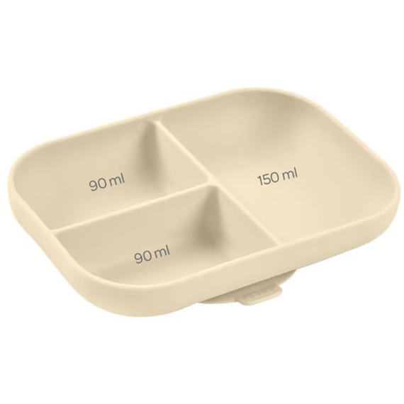 Тарілка Beaba силіконова порційна (бежевий)