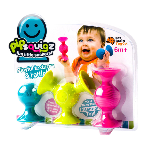 Набір сенсорних брязкалець Fat Brain Toys pipSquigz, 3 шт