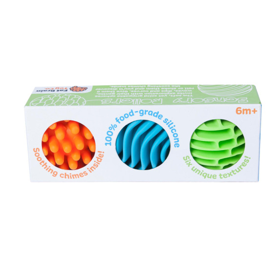 Прорізувач-брязкальце Fat Brain Toys Sensory Rollers Сенсорні кулі, 3 шт